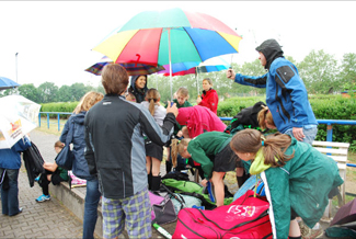 Auch Petrus hatte kein Einsehen: die Regenschleuse war kaum geschlossen